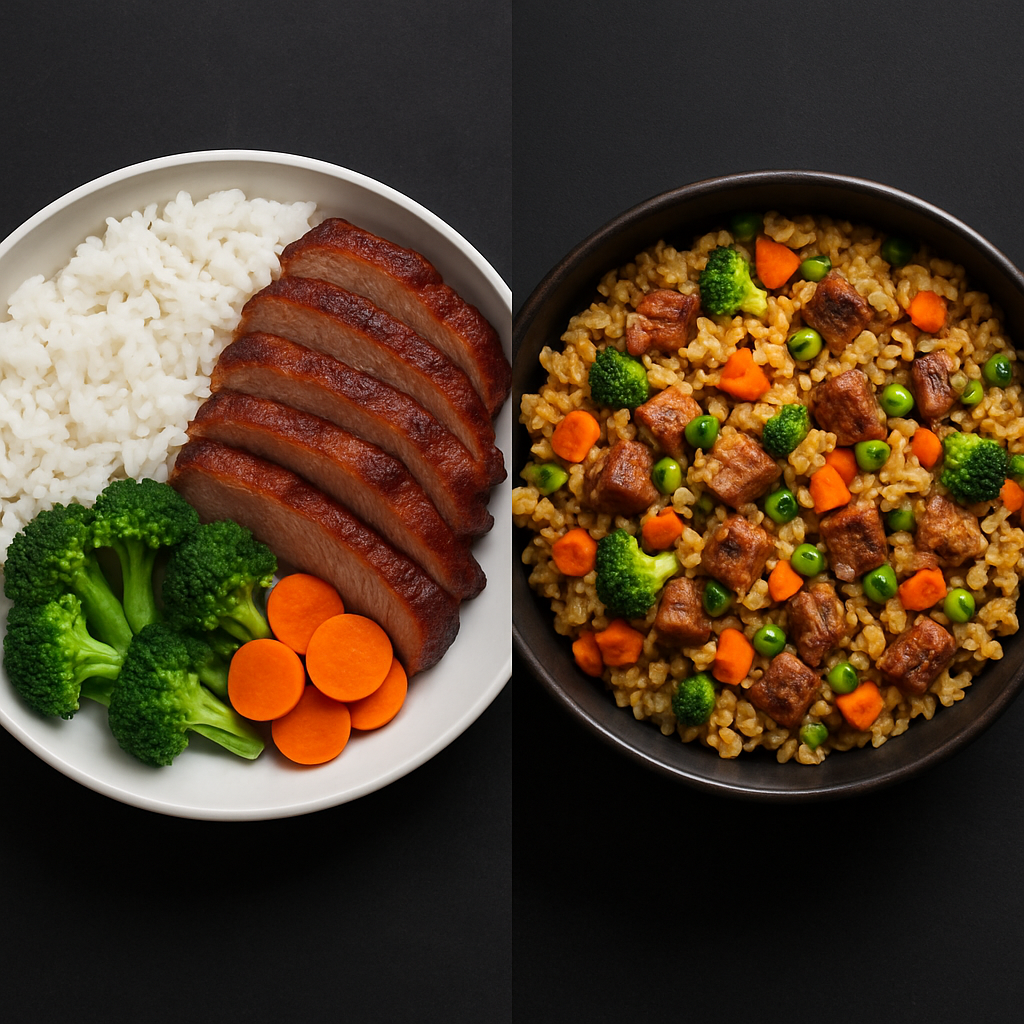 Comparación: La integración — teriyaki vs yakimeshi