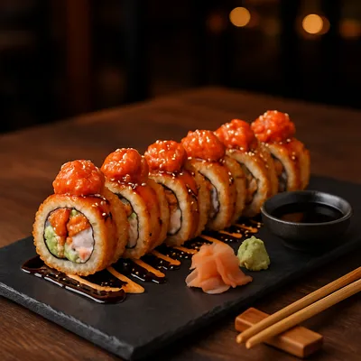 Dorado Roll — Rollos de Que Fue Sushi en Tijuana