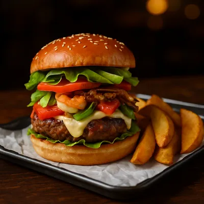 Hamburguesa Mar y Tierra — Hamburguesas de Que Fue Sushi en Tijuana